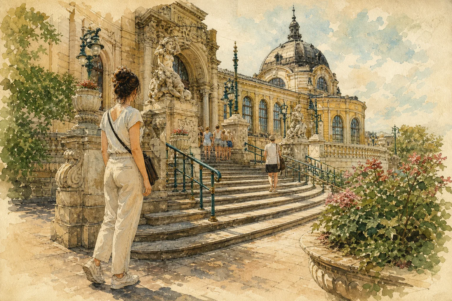 Editorial illustration: A woman in her 20s wearing a light short-sleeve top.