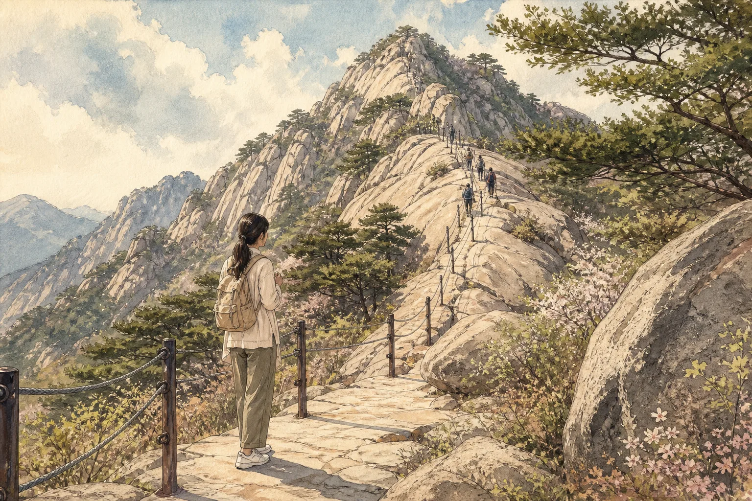 Editorial illustration: A woman in her 20s wearing a light long-sleeve top with a thin cardigan.